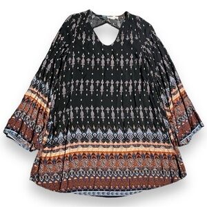 LOVERICHE Boho Aztec multi-coloured dress black